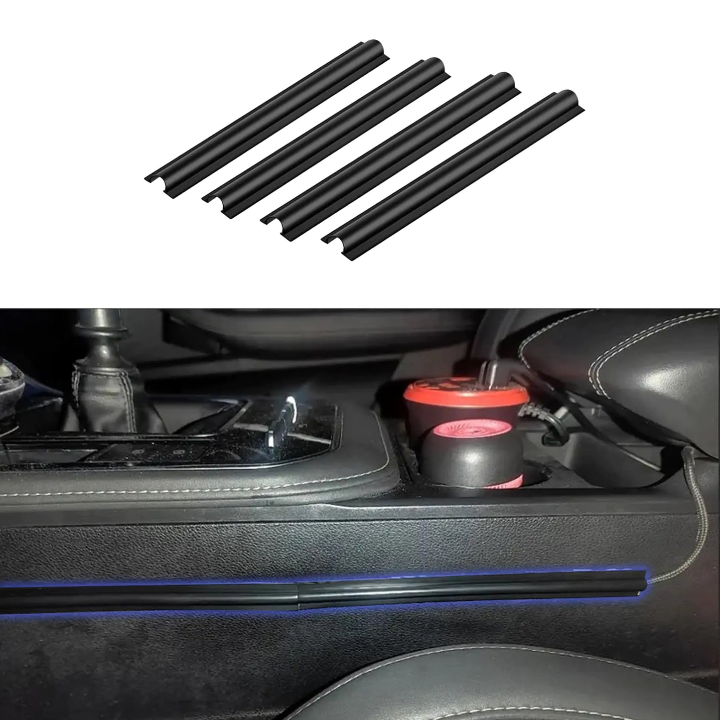 4-Pack Car Wire Concealer Sleeves – Black
