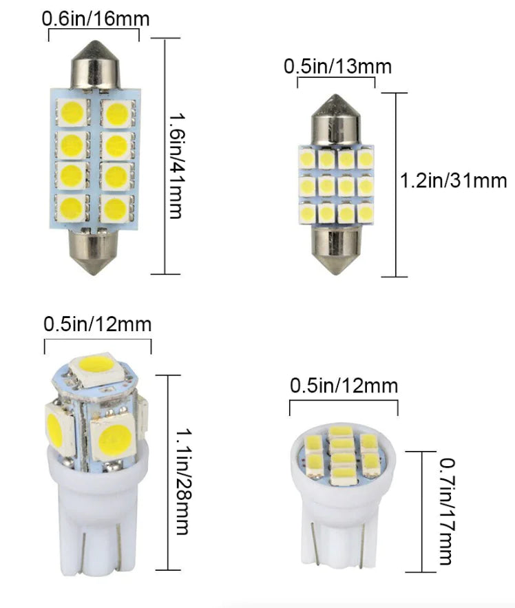 14PCS LED Car Interior Light Kit