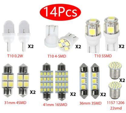 14PCS LED Car Interior Light Kit